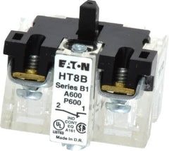 Eaton Cutler-Hammer - NC, 1 to 500 mA, Electrical Switch Contact Block - 5 to 28 Volt, 30-1/2mm Hole, For Use with Indicating Lights, Pushbuttons - Americas Industrial Supply