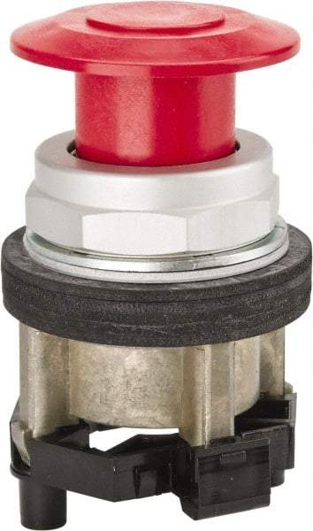 Eaton Cutler-Hammer - 30-1/2mm Mount Hole, Extended Mushroom Head, Pushbutton Switch Only - Round, Red Pushbutton, Nonilluminated, Maintained (MA), Corrosion Resistant, Oiltight and Watertight - Americas Industrial Supply