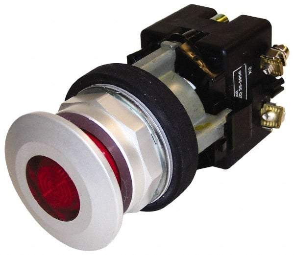 Eaton Cutler-Hammer - 30-1/2mm Mount Hole, Extended Mushroom Head, Pushbutton Switch - Red Pushbutton, Illuminated, Maintained (MA) - Americas Industrial Supply
