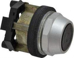 Eaton Cutler-Hammer - 30-1/2mm Mount Hole, Flush, Pushbutton Switch Only - Round, Black Pushbutton, Nonilluminated, Momentary (MO), Corrosion Resistant, Oiltight and Watertight - Americas Industrial Supply