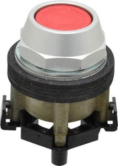 Eaton Cutler-Hammer - 30-1/2mm Mount Hole, Flush, Pushbutton Switch Only - Round, Red Pushbutton, Nonilluminated, Momentary (MO), Corrosion Resistant, Oiltight and Watertight - Americas Industrial Supply