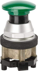 Eaton Cutler-Hammer - 40mm Mount Hole, Extended Mushroom Head, Pushbutton Switch Only - Round, Green Pushbutton, Nonilluminated, Momentary (MO), Corrosion Resistant, Oiltight and Watertight - Americas Industrial Supply