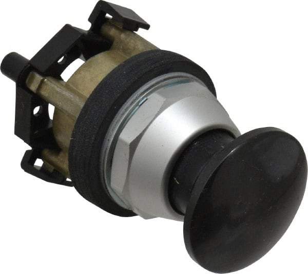 Eaton Cutler-Hammer - 30.5mm Mount Hole, 3035mm Extended Mushroom Head, Pushbutton Switch Only - Round, Black Pushbutton, Nonilluminated, Momentary (MO), Corrosion Resistant, Oiltight & Watertight - Americas Industrial Supply