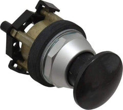 Eaton Cutler-Hammer - 30.5mm Mount Hole, 3035mm Extended Mushroom Head, Pushbutton Switch Only - Round, Black Pushbutton, Nonilluminated, Momentary (MO), Corrosion Resistant, Oiltight & Watertight - Americas Industrial Supply