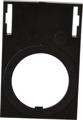 Eaton Cutler-Hammer - Rectangular, Plastic Legend Plate - Black Background, White Letters, 22-1/2mm Hole Diameter, 1.1 Inch Wide x 0.44 Inch High - Americas Industrial Supply