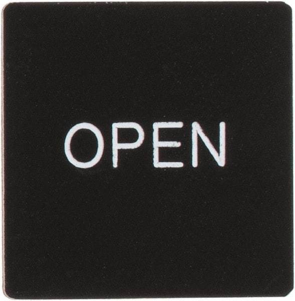 Eaton Cutler-Hammer - Square, Legend Plate - Open - Black Background, White Letters, 19 Inch Square - Americas Industrial Supply