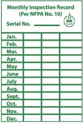 NMC - "Monthly Inspection Record", 3" Long x 2" Wide, Paper Safety Sign - Rectangle, Use for Inspection, Testing & Accident Data - Americas Industrial Supply