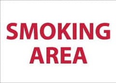 NMC - "Smoking Area", 10" Long x 14" Wide, Rigid Plastic Safety Sign - Rectangle, 0.05" Thick, Use for Smoking Regulations - Americas Industrial Supply