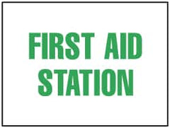 NMC - "First Aid Station", 7" Long x 10" Wide, Rigid Plastic Safety Sign - Rectangle, 0.05" Thick, Use for First Aid - Americas Industrial Supply