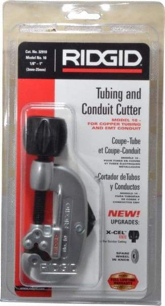 Ridgid - 1/8" to 1" Pipe Capacity, Screw Feed Tubing Cutter - Cuts Copper, Aluminum, Brass - Americas Industrial Supply