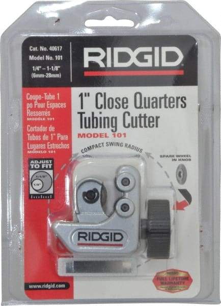 Ridgid - 1/4" to 1-1/8" Pipe Capacity, Mini Tube Cutter - Cuts Copper, Aluminum, Brass, Plastic - Americas Industrial Supply