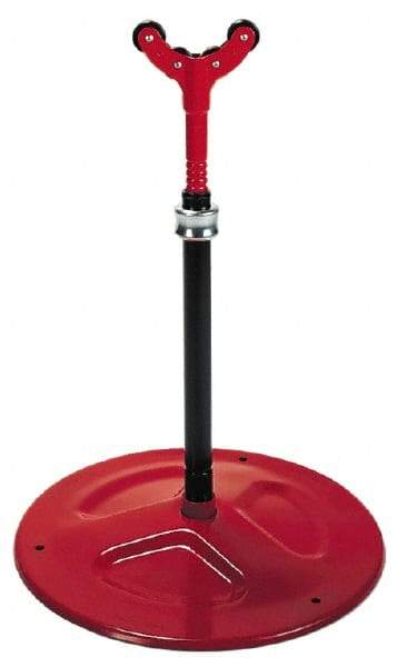 Ridgid - 1/4" to 6" Pipe Capacity, Adjustable Pipe Stand with Plain Support Head - 23" to 33" High, 2,500 Lb Capacity - Americas Industrial Supply