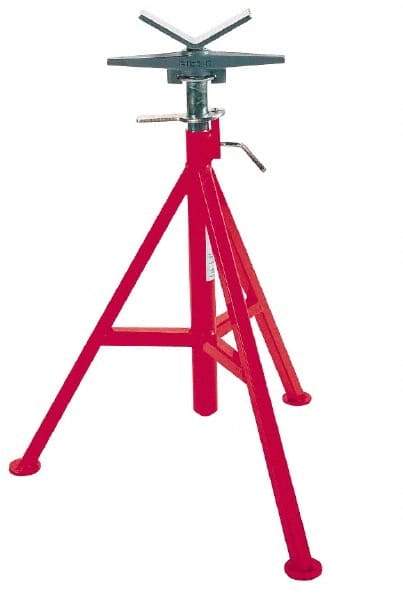 Ridgid - 12" Pipe Capacity, Adjustable Pipe Stand with V-Head - 20" to 38" High, 2,500 Lb Capacity - Americas Industrial Supply