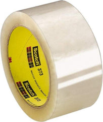 3M - 2" x 110 Yd Clear Rubber Adhesive Sealing Tape - Polypropylene Film Backing, 2.5 mil Thick, 60 Lb Tensile Strength, Series 373 - Americas Industrial Supply