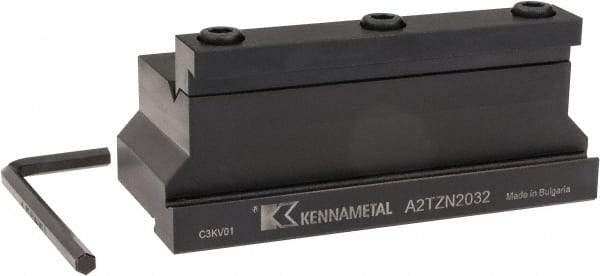 Kennametal - Tool Block Style A2TZN, 32mm Blade Height, 110mm OAL, 1.97"& OAH, Indexable Cutoff Blade Tool Block - 1-1/4" Shank Height, 1-1/4" Shank Width, Reversible, Series A2 Cut-Off - Americas Industrial Supply