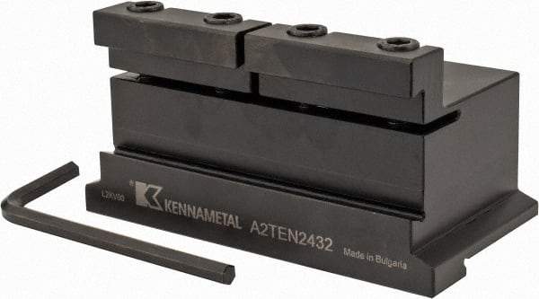 Kennametal - Tool Block Style A2TEN, 32mm Blade Height, 110mm OAL, 57.1mm OAH, Indexable Cutoff Blade Tool Block - 1-1/2" Shank Height, 1-1/2" Shank Width, Reversible, Series A2 Cut-Off - Americas Industrial Supply