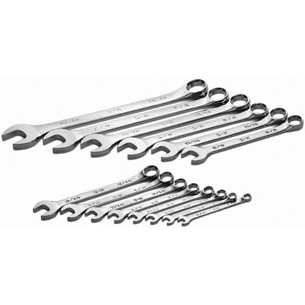 SK - 14 Piece, 1/4 to 5/16", Combination Wrench Set - Inch System of Measurement, Chrome Finish - Americas Industrial Supply