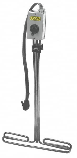 Made in USA - 120 Volt, 1 Phase, 1,500 Watt, T Type Sink Sanitizer Heater - 26" Leg Length - Americas Industrial Supply