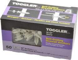 Toggler - #6 to 10 Screw, 5/16" Diam, 1-5/8" Long, 3/8 to 5/8" Thick, Self Drilling Drywall & Hollow Wall Anchor - Thermoplastic Alloy, Use in Drywall - Americas Industrial Supply