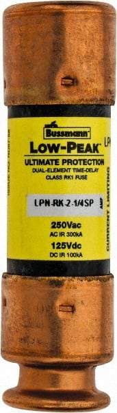 Cooper Bussmann - 125 VDC, 250 VAC, 2.25 Amp, Time Delay General Purpose Fuse - Fuse Holder Mount, 50.8mm OAL, 100 at DC, 300 at AC (RMS) kA Rating, 9/16" Diam - Americas Industrial Supply