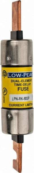 Cooper Bussmann - 250 VAC/VDC, 80 Amp, Time Delay General Purpose Fuse - Bolt-on Mount, 5-7/8" OAL, 100 at DC, 300 at AC (RMS) kA Rating, 1-1/16" Diam - Americas Industrial Supply