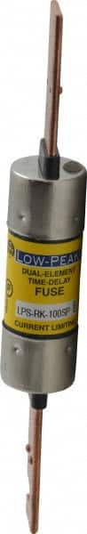 Cooper Bussmann - 300 VDC, 600 VAC, 100 Amp, Time Delay General Purpose Fuse - Bolt-on Mount, 7-7/8" OAL, 100 at DC, 300 at AC (RMS) kA Rating, 1-5/16" Diam - Americas Industrial Supply