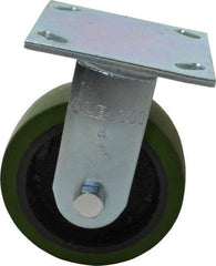 Albion - 5" Diam x 2" Wide x 6-1/2" OAH Top Plate Mount Rigid Caster - Polyurethane, 1,000 Lb Capacity, Precision Sealed Bearing, 4 x 4-1/2" Plate - Americas Industrial Supply