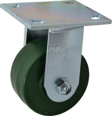 Albion - 4" Diam x 2" Wide x 5-5/8" OAH Top Plate Mount Rigid Caster - Polyurethane, 1,000 Lb Capacity, Precision Sealed Bearing, 4 x 4-1/2" Plate - Americas Industrial Supply