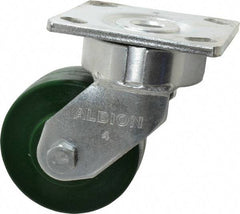 Albion - 4" Diam x 2" Wide x 5-5/8" OAH Top Plate Mount Swivel Caster - Polyurethane, 1,000 Lb Capacity, Precision Sealed Bearing, 4 x 4-1/2" Plate - Americas Industrial Supply