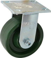 Albion - 5" Diam x 2" Wide x 6-1/2" OAH Top Plate Mount Rigid Caster - Polyurethane, 1,000 Lb Capacity, Roller Bearing, 4 x 4-1/2" Plate - Americas Industrial Supply