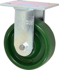 Albion - 5" Diam x 2" Wide x 6-1/2" OAH Top Plate Mount Rigid Caster - Polyurethane, 1,000 Lb Capacity, Precision Sealed Bearing, 4 x 4-1/2" Plate - Americas Industrial Supply