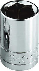 SK - 7/8", 1/2" Drive, Standard Hand Socket - 6 Points, Steel, Chrome Finish - Americas Industrial Supply