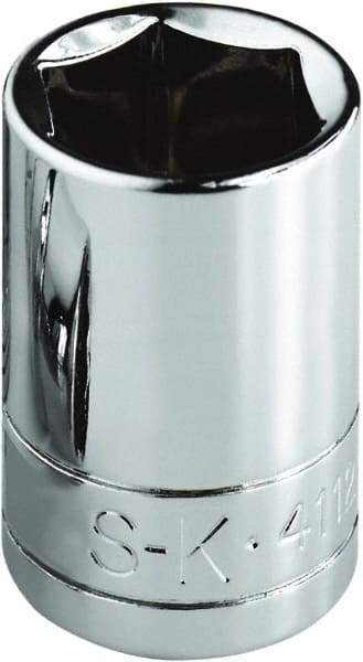 SK - 1-1/8", 1/2" Drive, Standard Hand Socket - 6 Points, Steel, Chrome Finish - Americas Industrial Supply