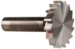 Made in USA - 1-1/2" Diam x 1/4" Face Width, Solid Carbide, 16 Teeth, Shank Connection Woodruff Keyseat Cutter - Uncoated, 2-1/4" OAL x 1/2" Shank, Straight Teeth, ANSI 812, Old Standard 24 - Americas Industrial Supply