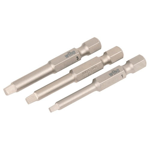 Square Power Bit #1, 2 & 3 × 50mm (3 Bit Pack) - Americas Industrial Supply