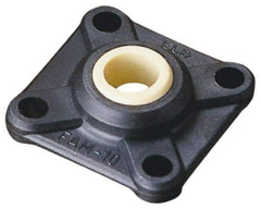 Igus - 17mm ID, 18mm OAH 4-Bolt Flange Bearing - 359 Lb Dyn Cap, 38" Btw Mnt Hole Ctrs, Thermoplastic - Americas Industrial Supply