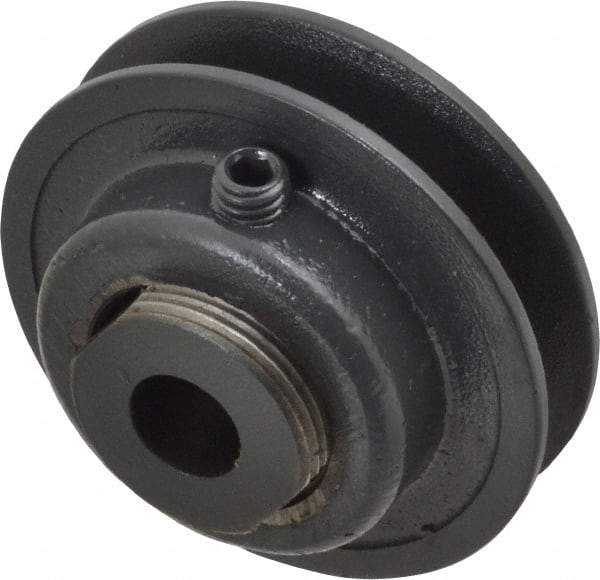 Browning - 1/2" Inside Diam x 2-1/2" Outside Diam, 1 Groove, Variable Pitched Sheave - Belt Section 3L, 1-11/16" Sheave Thickness, 17/32 to 25/32" Face Width - Americas Industrial Supply