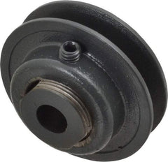 Browning - 1/2" Inside Diam x 2-1/2" Outside Diam, 1 Groove, Variable Pitched Sheave - Belt Section 3L, 1-11/16" Sheave Thickness, 17/32 to 25/32" Face Width - Americas Industrial Supply