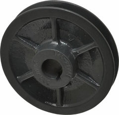 Browning - 3/4" Inside Diam x 4.15" Outside Diam, 1 Groove, Variable Pitched Sheave - Belt Sections 3L, 4L, A, 5L & B, 1-7/8" Sheave Thickness, 21/32 to 1-1/32" Face Width - Americas Industrial Supply