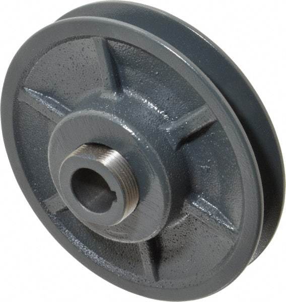 Browning - 3/4" Inside Diam x 4-3/4" Outside Diam, 1 Groove, Variable Pitched Sheave - Belt Sections 3L, 4L, A, 5L, B & 5V, 1-15/16" Sheave Thickness, 11/16 to 1-1/16" Face Width - Americas Industrial Supply