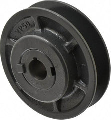 Browning - 7/8" Inside Diam x 4-3/4" Outside Diam, 1 Groove, Variable Pitched Sheave - Belt Sections 3L, 4L, A, 5L & B, 2-5/32" Sheave Thickness, 11/16 to 1-1/16" Face Width - Americas Industrial Supply