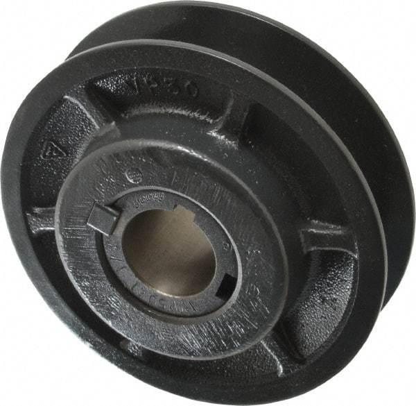 Browning - 1-1/8" Inside Diam x 4-3/4" Outside Diam, 1 Groove, Variable Pitched Sheave - Belt Sections 3L, 4L, A, 5L & B, 2-5/32" Sheave Thickness, 21/32 to 1-1/32" Face Width - Americas Industrial Supply