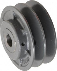 Browning - 7/8" Inside Diam x 4-3/4" Outside Diam, 2 Groove, Variable Pitched Sheave - Belt Sections 3L, 4L, A, 5L & B, 3" Sheave Thickness, 1-3/8 to 2" Face Width - Americas Industrial Supply