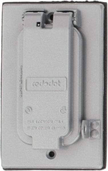 Thomas & Betts - Electrical Outlet Box Aluminum GFCI Receptacle Cover - Includes Gasket & Screw - Americas Industrial Supply