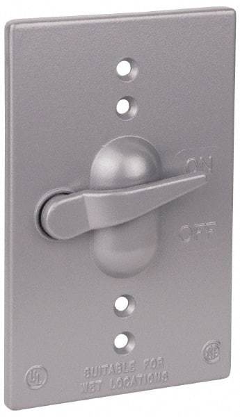 Thomas & Betts - Electrical Outlet Box Aluminum Switch Cover - Includes Gasket & Screw - Americas Industrial Supply