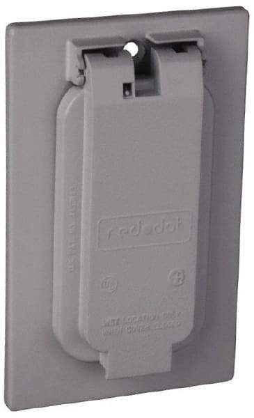 Thomas & Betts - Electrical Outlet Box Aluminum GFCI Receptacle Cover - Includes Gasket & Screw - Americas Industrial Supply