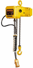 Harrington Hoist - 1/2 Ton Capacity, 15 FPM Lift Speed, Hook Mounted Hoist - 15' Max Lift, 14.6" Min Headroom, 1 Chain - Americas Industrial Supply