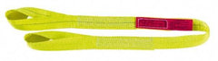 Lift-All - 4' Long x 4" Wide, 11,500 Lb Vertical Capacity, 2 Ply, Polyester Web Sling - 9,200 Lb Choker Capacity, Yellow - Americas Industrial Supply