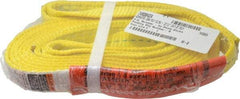 Lift-All - 12' Long x 1" Wide, 1,600 Lb Vertical Capacity, 1 Ply, Polyester Web Sling - 1,250 Lb Choker Capacity, Yellow, with Web Sling for Lifting - Americas Industrial Supply