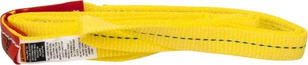 Lift-All - 6' Long x 1" Wide, 1,600 Lb Vertical Capacity, 1 Ply, Polyester Web Sling - 1,250 Lb Choker Capacity, Yellow, with Web Sling for Lifting - Americas Industrial Supply